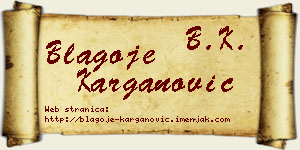 Blagoje Karganović vizit kartica
